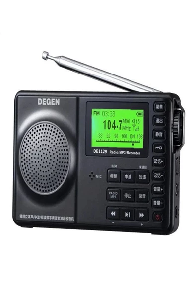 Degen DE-1129 FM Stereo/AM/SW DSP ATS 4GB MP3 Çalar Dijital Kaydedici Taşınabilir Çok Fonksiyonlu Radyo