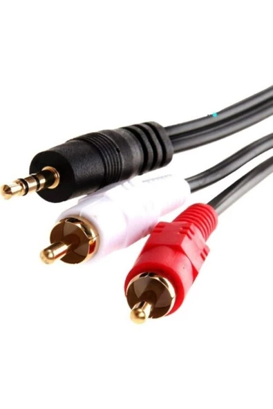 ULTRATEKNO 3.5 Mm Stereo To 2rca Kablosu Aux Tos Ses 1.5 Mt Kablo Sound Audıo Erkek Ara Kulaklık Standart - 2