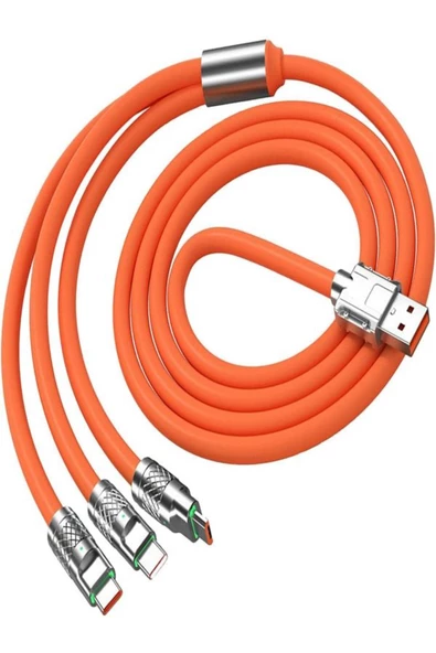 ULTRATEKNO Turbo 120W 6A 3 In 1 Süper Hızlı Şarj Kablosu Samsung , Iphone , Xiaomi , Huawei Uyumlu - 5