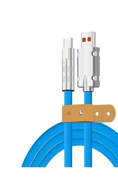 BAYINDIRELEKTRONİK Süper Hızlı 120W 6A Sıvı Silikon Metal Uçlu Type-C Şarj Kablosu - 2