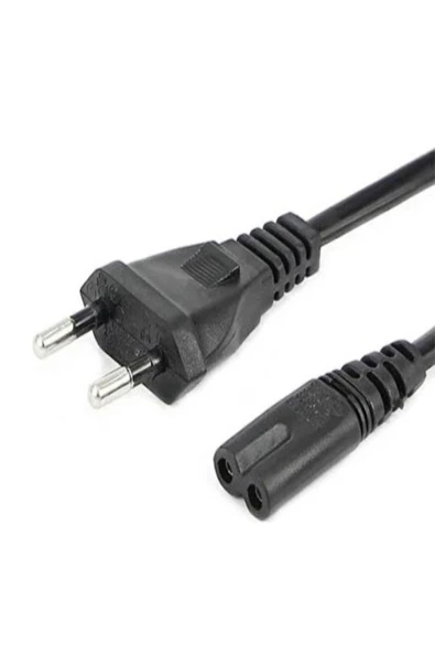 ULTRATEKNO Ac Power Güç Kablosu Tv-Radyo -Notebook Adaptör Için 2 Pin Teyip Fişi 1,5 Metre