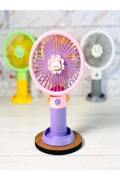 Platoon Mini Fan Masaüstü Taşınabilir Telefon Stantlı Vantilatör 2si 1 Arada Taşınabilir Vantilatör - 2