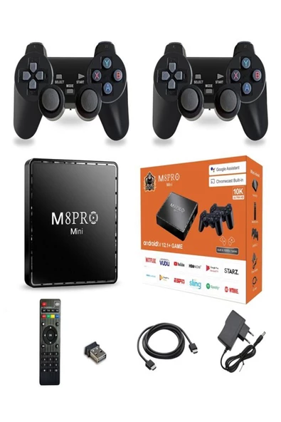 ULTRATEKNO M8PRO Mini 2.4G 10K ultra HD 64 GB TV BOX + GAME BOX android 12.1 TV + Oyun Konsolu 2in1