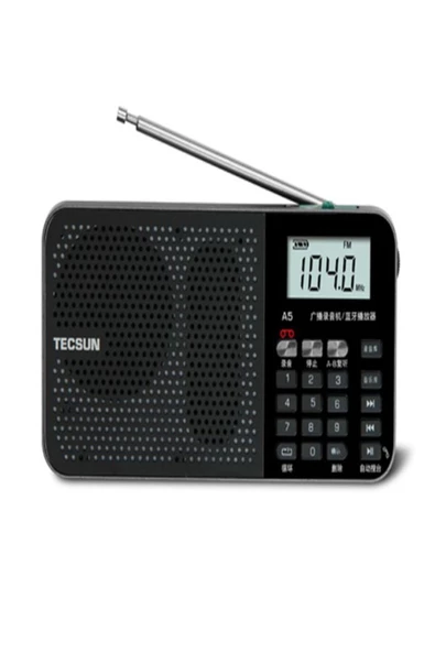 ULTRATEKNO Tecsun A5 Taşınabilir Şarjlı Cep Radyosu Bluetooth Hoparlör FM Radyo MP3 Çalar & Ses Kayıt Cihazı