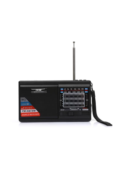 NNS El Fenerli Solar Güneş Panelli Şarjlı Fm Radyo Bluetooth Hoparlör Usb Tf Aux - Siyah - 2
