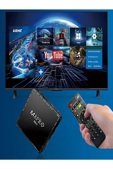 ULTRATEKNO M8PRO Mini 2.4G 10K ultra HD 64 GB TV BOX + GAME BOX android 12.1 TV + Oyun Konsolu 2in1 - 4