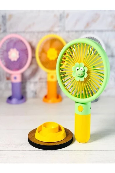 Platoon Mini Fan Masaüstü Taşınabilir Telefon Stantlı Vantilatör 2si 1 Arada Taşınabilir Vantilatör - 3