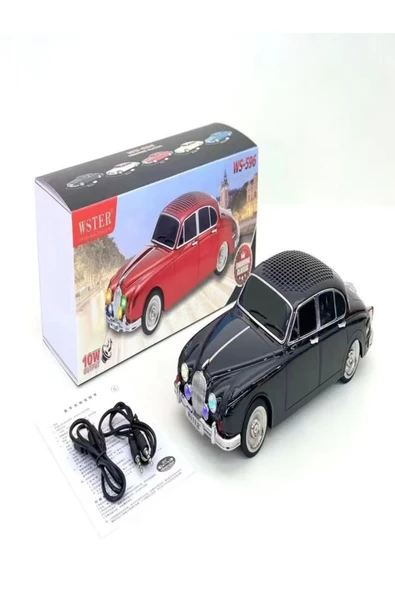 ULTRATEKNO WS-596BT 1967 Model Jaguar Mark 2 10W Bluetooth Hoparlör Fm Radyo USB Tf Aux Destekli Speaker - 2