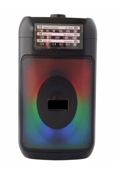 ULTRATEKNO Ktf-1421 Rgb Işıklı 3" Bluetooth Hoparlör Usb Tf Aux Destekli Standlı Radyolu Hoparlör