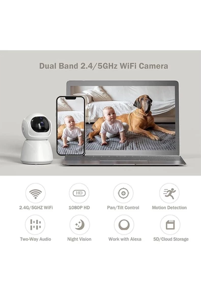 BAYINDIRELEKTRONİK Home Security Camera 360° Ev Güvenlik Kameras Ip 1080p - 2