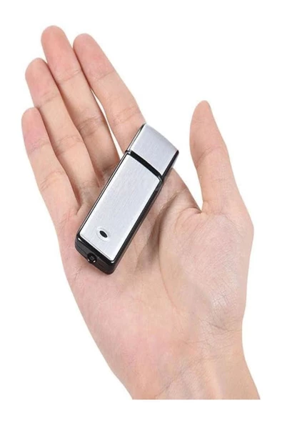 ULTRATEKNO Gümüş Renk Ses Kayıt Cihazı Kristal Mikrofonlu 32 Gb Usb Görünümlü Ev Işyeri Dinleme1 Cihazı