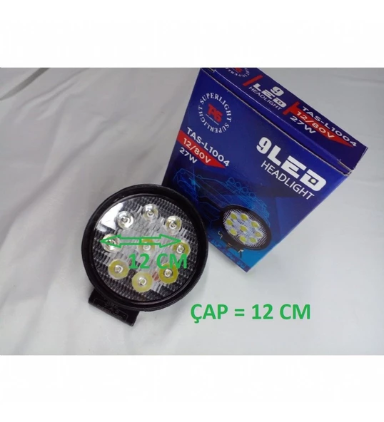 Motosiklet Atv Otomobil Led Far Yuvarlak Universal (Çakarsız)12/80 V*25 W-Arasmoto