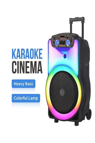 ULTRATEKNO NDR Y-12 Full RGB Panel 40 WATT Taşınabilir Büyük Boy Bluetooth Mikrofonlu Hoparlör - 8