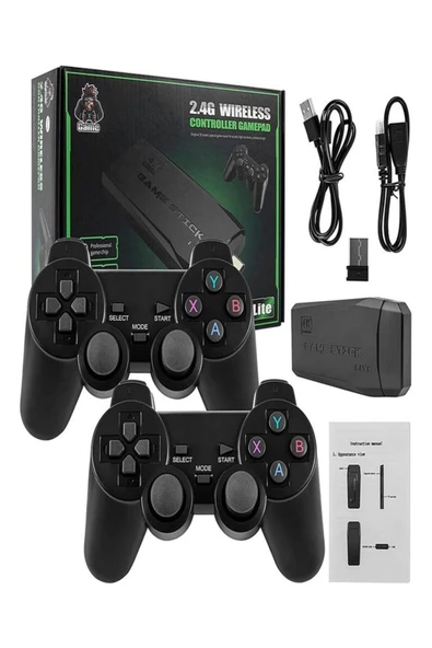 ULTRATEKNO 2.4g Kablosuz Çift Kol Retro Oyunlar 4k Game Stick 3500 Oyun Atari - 3