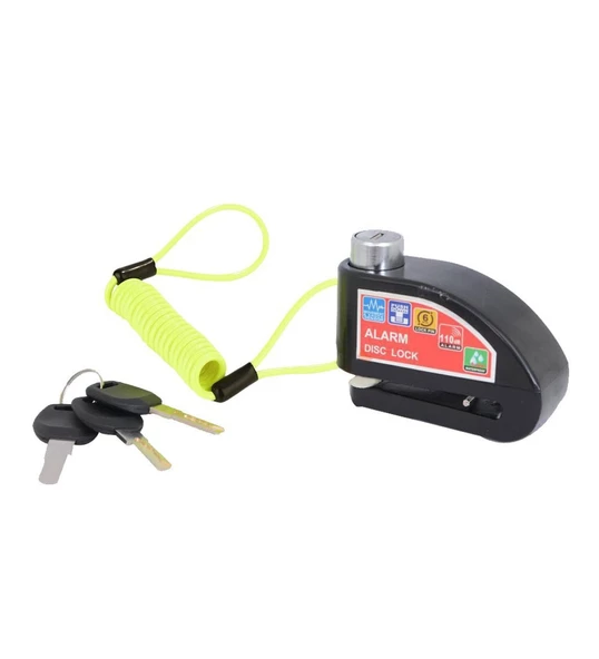 Motosiklet Alarmlı Disk Kilidi 110 Desibel Hatırlatma Kablolu Su Geçirmez (Siyah)-ARASMOTO ürün görseli 1