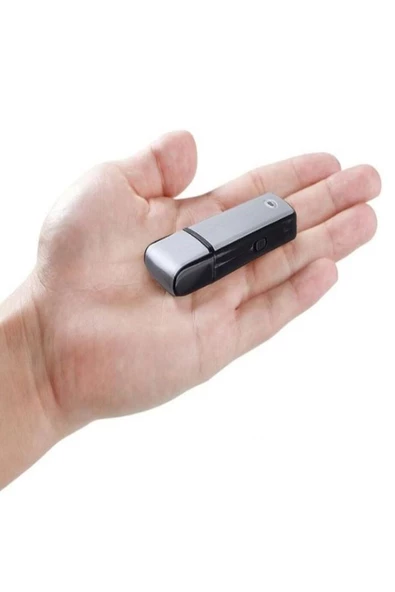 Kingboss Gri Renk Ses Kayıt Cihazı Kristal Mikrofonlu 16 Gb Usb Görünümlü Ev Işyeri Dinleme1 Cihazı