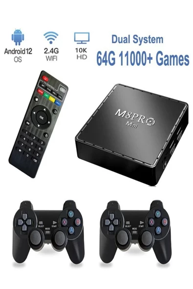 ULTRATEKNO M8PRO Mini 2.4G 10K ultra HD 64 GB TV BOX + GAME BOX android 12.1 TV + Oyun Konsolu 2in1 - 3