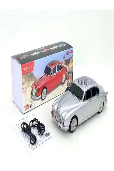 ULTRATEKNO WS-596BT 1967 Model Jaguar Mark 2 10W Bluetooth Hoparlör Fm Radyo USB Tf Aux Destekli Speaker - 2