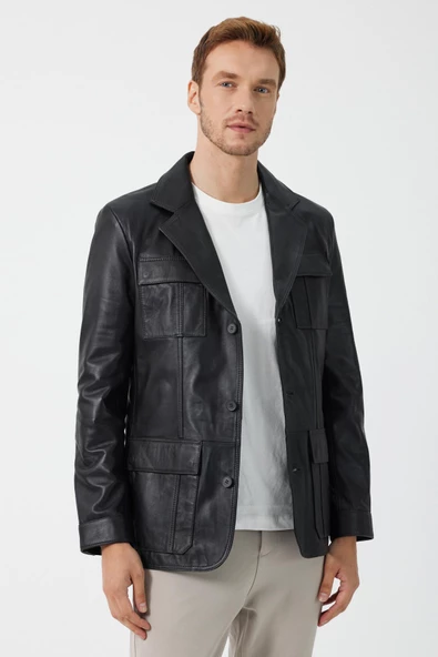 Sezar Siyah Deri Mont - 2