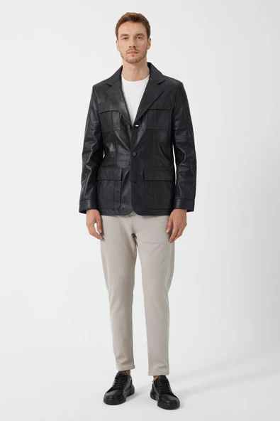 Sezar Siyah Deri Mont - 3