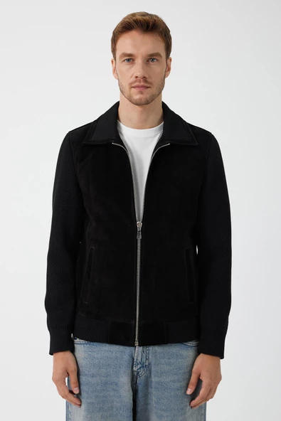 Leopoldo Siyah Nubuk Deri Mont