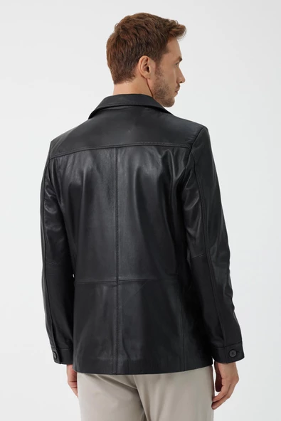 Sezar Siyah Deri Mont - 4