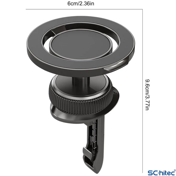 ScHitec Manyetik Araç İçi 1080 Derece Telefon Tutucu Siyah H504 - 4