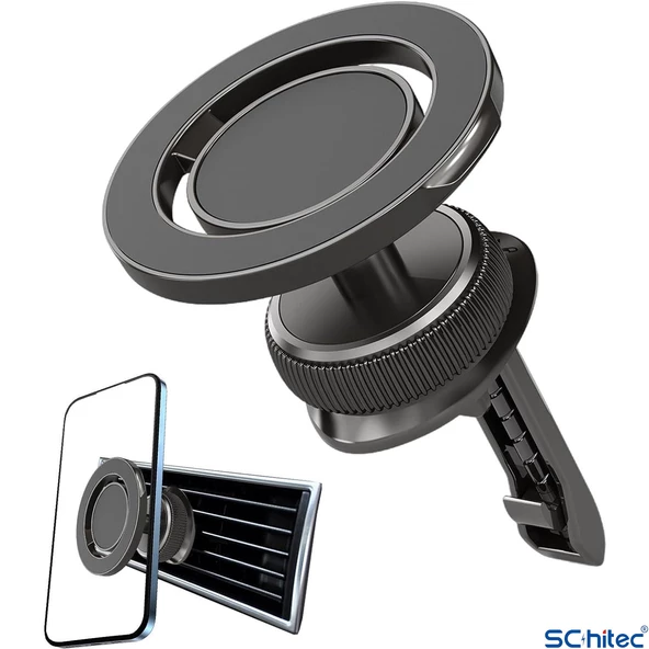ScHitec Manyetik Araç İçi 1080 Derece Telefon Tutucu Siyah H504 - 3