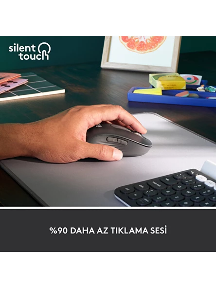 Logitech Signature M650 Büyük Boy Sol El Için Sessiz Kablosuz Mouse - Beyaz - 8