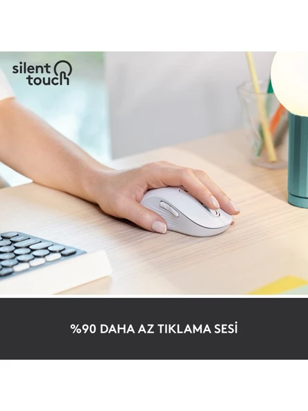 Logitech Signature M650 Büyük Boy Sol El Için Sessiz Kablosuz Mouse - Beyaz - 6