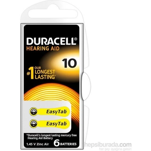 Duracell 10 Numara 6 Lı Işitme Cihazı Pili