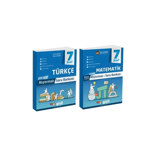Gizli Yayınları 7. Sınıf Türkçe Alıştırmalı Soru Bankası - Matematik Alıştırmalı Soru Bankası