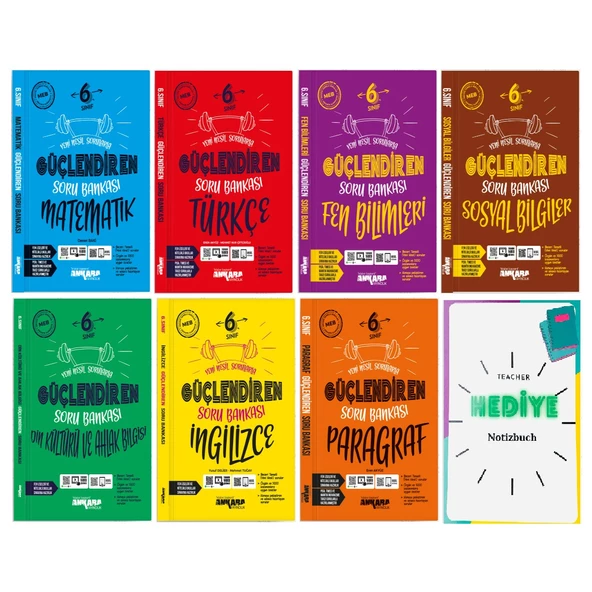 Ankara Yayıncılık 2024 Güncel 6.Sınıf Tüm Dersler Güçlendiren Soru Bankası Nesil Gelişmiş Soru Bankası Seti ürün görseli