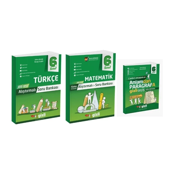 Gizli Yayınları 6. Sınıf Türkçe – Matematik – Paragraf Alıştırmalı Soru Bankası