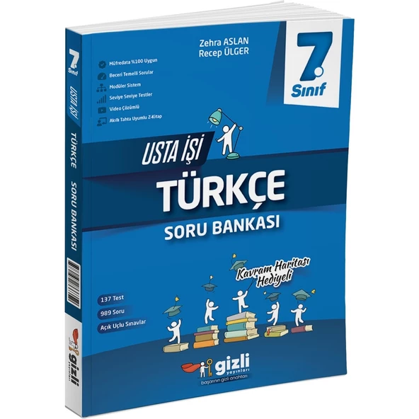 Gizli Yayınları 2025 7. Sınıf Türkçe Usta Işi Soru Bankası + Kavram Haritası