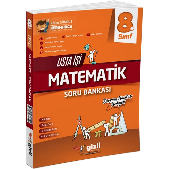 Gizli Yayınları 2025 8. Sınıf Matematik Usta Işi Soru Bankası + Kavram Haritası