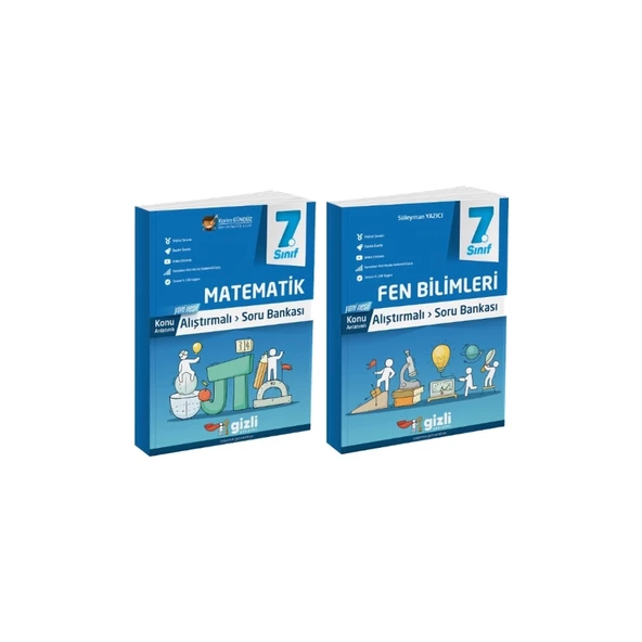 Gizli Yayınları 7. Sınıf Matematik - Fen Bilimleri Alıştırmalı Soru Bankası