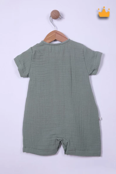 Begi %100 Pamuk Müslin Kız Erkek Bebek Kısa Kollu Çıtçıtlı Tulum 22404 - 5