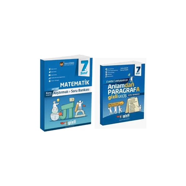 Gizli Yayınları 7. Sınıf Matematik Alıştırmalı Soru Bankası - Anlamdan Paragrafa Soru Bankası