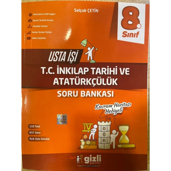 Gizli Yayınları 8. Sınıf Usta Işi Inkilap Tarihi ve Atatürkçülük Soru Bankası