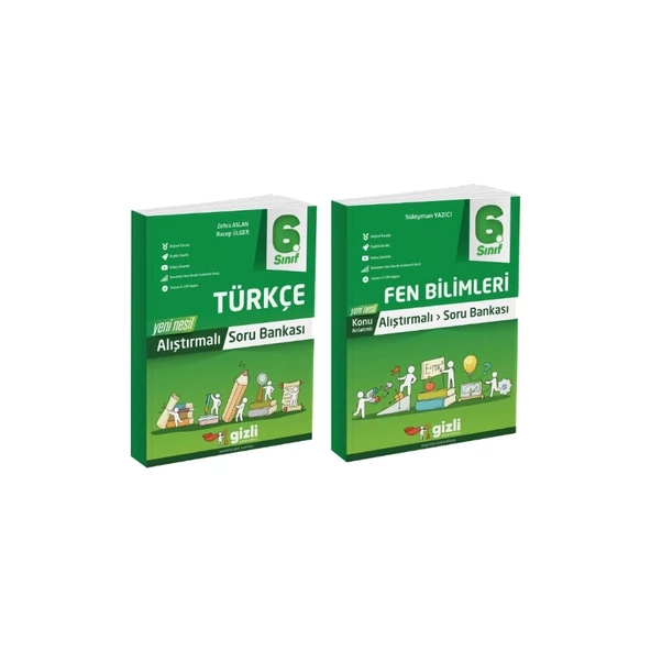 Gizli Yayınları 6. Sınıf Türkçe Alıştırmalı Soru Bankası - Fen Bilimleri Alıştırmalı Soru Bankası