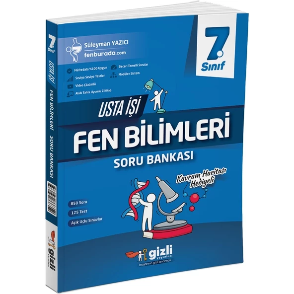 Gizli Yayınları 2025 7. Sınıf Fen Bilimleri Usta Işi Soru Bankası + Kavram Haritası