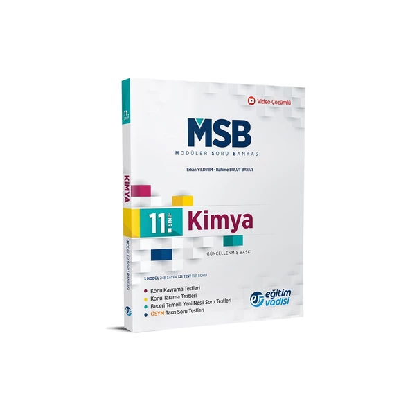 Eğitim Vadisi Yayınları 11.Sınıf Kimya Modüler Soru Bankası