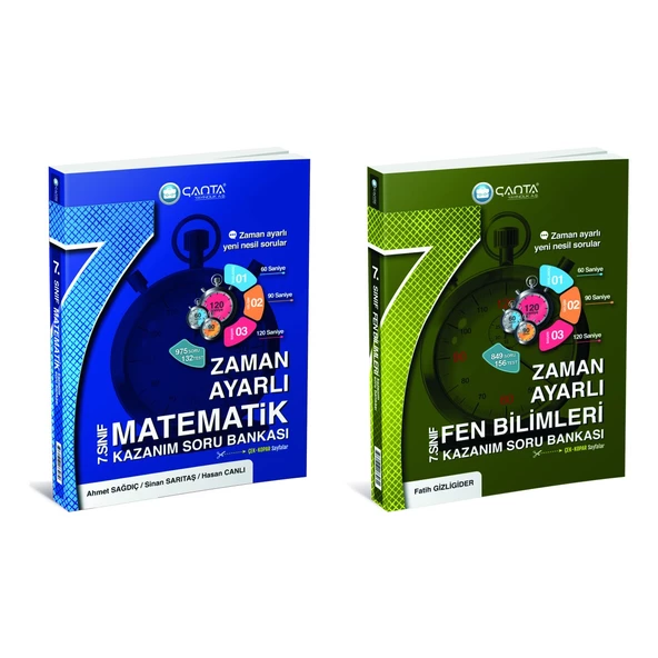 Çanta Yayınları Çanya Yayınları 7. Sınıf Zaman Ayarlı Kazanım Soru Bankası Matematik + Fen Bilimleri
