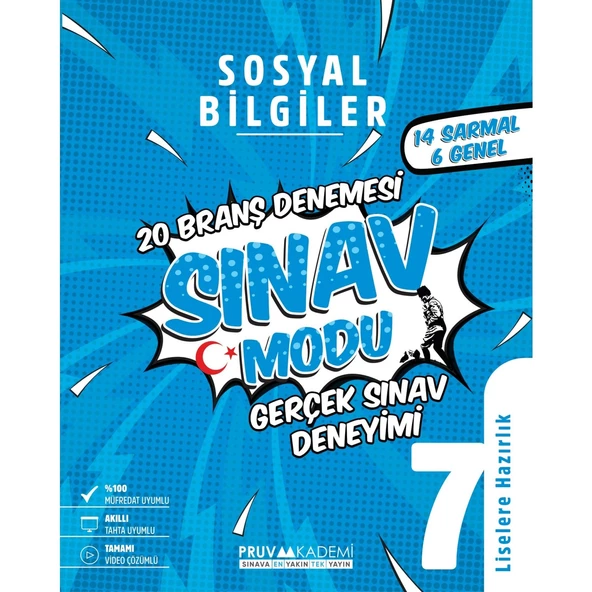 Pruva Akademi 7. Sınıf Sosyal Bilgiler Sınav Modu Deneme Sınavı 2023 ürün görseli 1