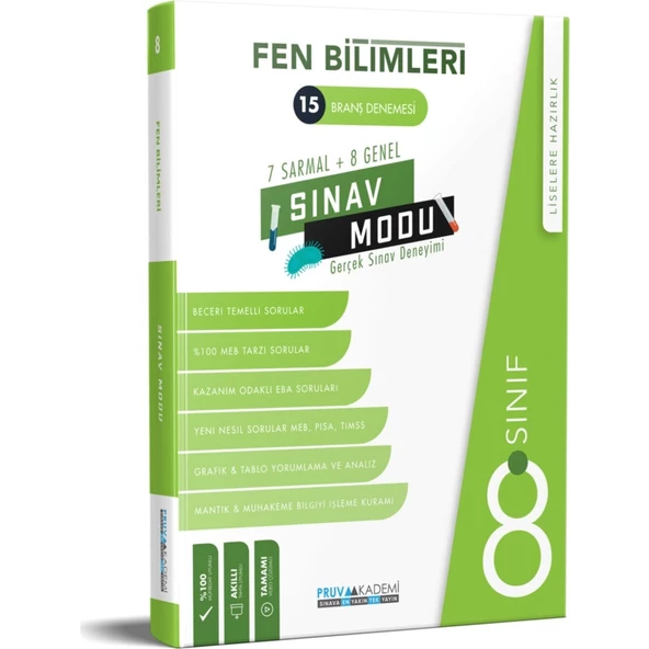 Pruva Akademi 8. Sınıf Fen Bilgisi Deneme