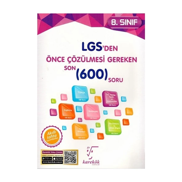 Karekök Yayıncılık LGS Den Önce Çözülmesi Gereken Son 600 Soru