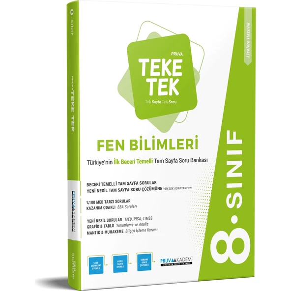 Pruva Akademi 8. Sınıf Teke Tek Fen Bilgisi Soru Bankası ürün görseli
