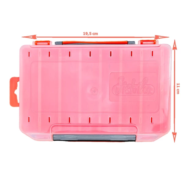 Fishika Lure Box 10cm Turuncu Çift Taraflı Balıkçı Kutusu - Resim 3