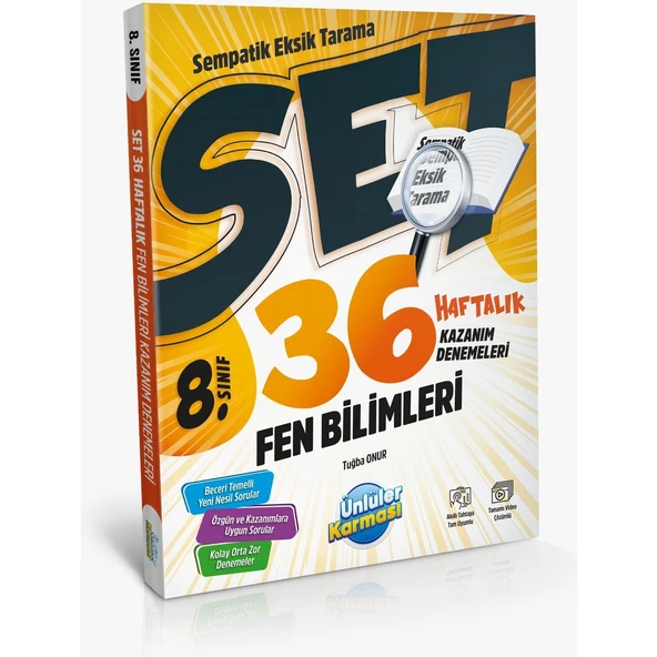 Ünlüler Karması 8. Sınıf LGS Sempatik Fen Bilimleri 36 Haftalık Kazanım Denemeleri